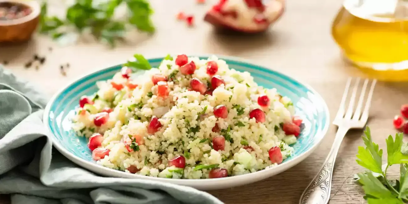 Blog Image for article Bulgur and pomegranate salad | Care for Kids 